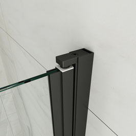 Duschtürbeschlag Typ Emily, drehbares Duschtür-Wandprofil für 6 mm Glasdicke, Farbe Schwarz matt, Artikel-Nr.: 41.0901.200