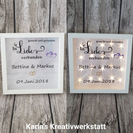 LED Bilderrahmen "Hochzeit" *Gesucht und Gefunden, in Liebe verbunden*