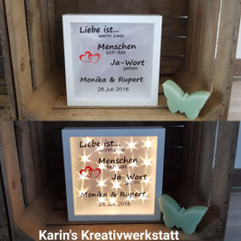 LED Bilderrahmen "Hochzeit" *Liebe ist wenn zwei Menschen sich das Ja-Wort geben*