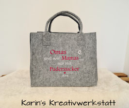 Filztasche "Omas sind wie Mamas nur mit Puderzucker"