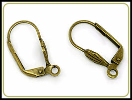 10x, 20x oder 40x Ohrring Brisuren bronze antik mit Muschel - B03