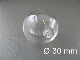 10 x 30 mm Glaskugeln Glasperlen Klar durchsichtig hohl mundgeblasen