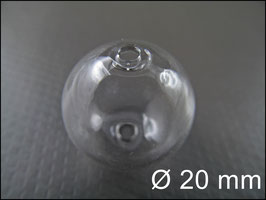 10x oder 100x 20 mm Glaskugeln Glasperlen Klar durchsichtig hohl mundgeblasen
