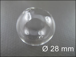 10 x 28 mm Glaskugeln Glasperlen Klar durchsichtig hohl mundgeblasen