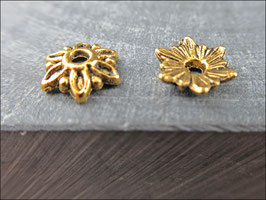 25 oder 60 x Goldene Blütenornament Perlkappen - P66