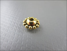 10x Metallperle Ø 9 mm, Abstandsperle, goldfarben, Blütenform AP-020