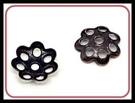 25x, 60x oder 150x Kleine kupferfarbene Perlkappen in Blütenform - kleine Rosette - P41