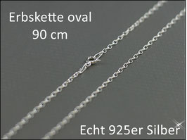 925 Silber Erbskette oval 90 cm lang  HK925-25