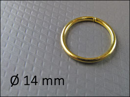 Goldfarbene Offene Biegeringe Durchmesser 14 mm - R412
