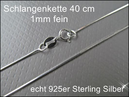 Wunderschöne Echt 925er Sterling Silber Schlangenkette 40 cm HK925-13
