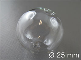 10 x 25 mm Glaskugeln Glasperlen Klar durchsichtig hohl mundgeblasen
