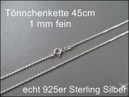 Echt 925er Silber Tönnchenkette 45 cm HK925-11
