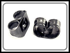 Ohrstecker Stopper Flügel schwarz-metallic - OSTO2