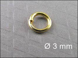 Vergoldete offene Biegeringe Ø 3 mm