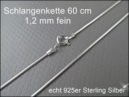 Anschmiegsame Echt 925er Sterling Silber Schlangenkette 60 cm HK925-16