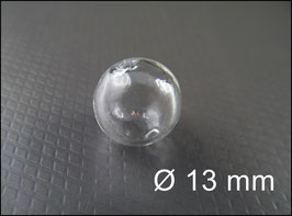 10x oder 100x  13 mm Glaskugeln Glasperlen Klar durchsichtig hohl mundgeblasen