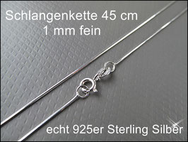 Echt 925er Sterling Silber Schlangenkette 45 cm HK925-09