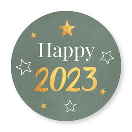 25 stuks sluitzegels kerst Happy 2023 groen