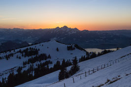 Doppelkarte B6 / weiss  - Abendstimmung Rigi II - 1264758