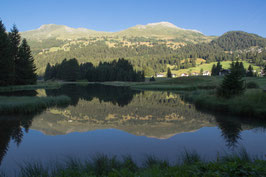 Doppelkarte B6 / blütenweiss - Morgenstimmung am Heidsee - P8060946