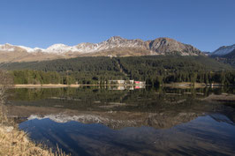 Doppelkarte B6 - blütenweiss - Heidsee und Parpaner Rothorn - PB038271-5