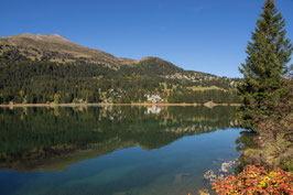 Doppelkarte B6 /blütenweiss - Herbststimmung am Heidsee - PA117174