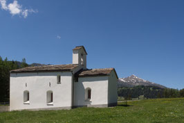 Doppelkarte A5 / hochweiss - Kapelle St. Cassian / Frühling - P5277859