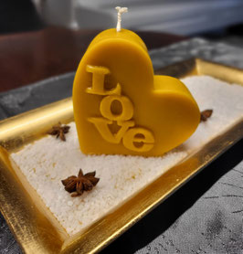 Bienenwachskerze "Love"