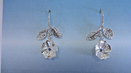 Pansy with Leaf and CZ Earring - FLL 1 FW CZ