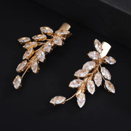 Set 2.Stk. Haarklammern Strass Art. Nr.4631-Gold