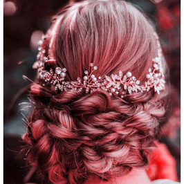 Haarband Rosegold Strass Perlen Art.2325-R