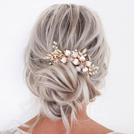 Haarschmuck Braut Haarkamm Gold Blumen Perlen Haarschmuck Hochzeit N3368 Haarschmuck Gold