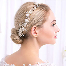 Brautschmuck Haarkamm-Haardraht Perlen Blumen Haarschmuck Blumen Perlen Blüten Haarkamm N30001