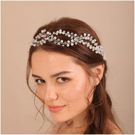 Haarband Perlen Silber Art. N8028-S