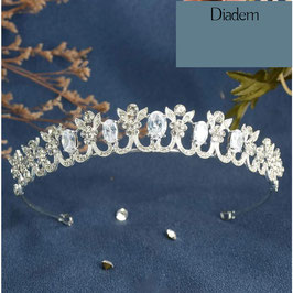 Diadem Silber Strass Art. N1573-Silber Braut Haarschmuck Hochzeit