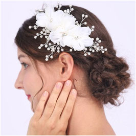 Haarklammer Braut Haarklammer Blumen Perlen Silber Haarschmuck Braut Kopfschmuck Hochzeit N40982