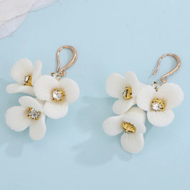 Blüten Ohrringe mit Strass Art.56823-Gold