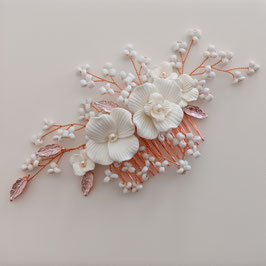 Haarkamm Blumen Perlen Art. Nr.3589-Rosegold