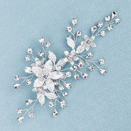 Haarschmuck Braut Haarklammer Silber Blumen Perlen Strass Vintage Haarschmuck Hochzeit Haarschmuck Silber N4801