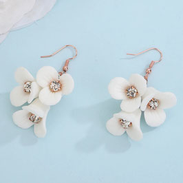 Blüten Ohrringe mit Strass Art.56827-Rosegold