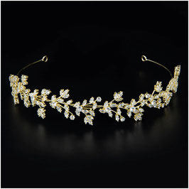 Brautschmuck Diadem Gold Strass Art.1224-Gold