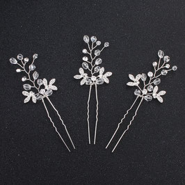 Set 3 Stück Haarnadeln Perlen Silber Haarnadeln Hochzeit Haarnadeln Braut Haarschmuck Perlen N60119
