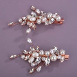 Set 2. Stk. Haarklammern Strass Art. Nr.4155-Rosegold