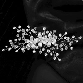 Haarklammer Silber Blumen Perlen Strass Art. N4778 Haarschmuck Braut Haarschmuck Hochzeit