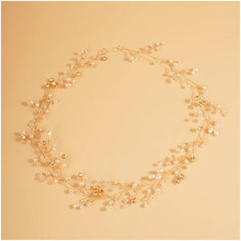 Braut Haardraht Gold Strass Perlen N2568-Gold