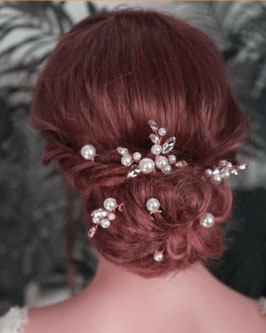 Set 7 Stück Haarnadeln Rosegold Perlen Haarschmuck Hochzeit N6998-Rosegold Haarschmuck Braut