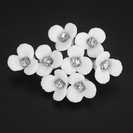 Haarklammer Blumen Strass Art.Nr.4858-Silber