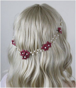 Haarband Blumen Perlen N2563