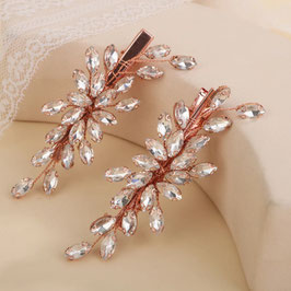 Set 2. Stk. Haarklammern Strass Art. Nr.4188-Rosegold