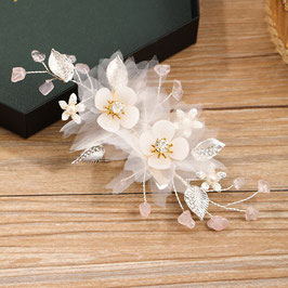 Haarschmuck Braut Haarklammer Silber Blumen Haarschmuck Hochzeit N40221